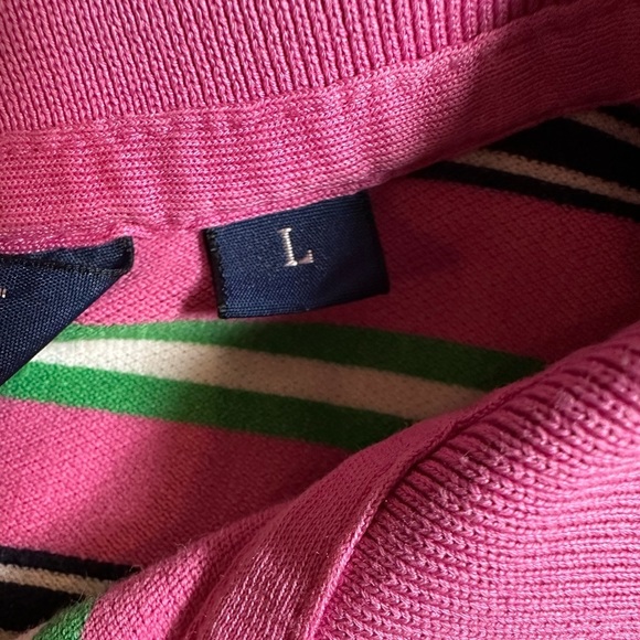 Polo Golf Stripe Collar Shirt Size L - Picture 4 of 6